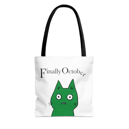 Finally october green cat Tote Bag