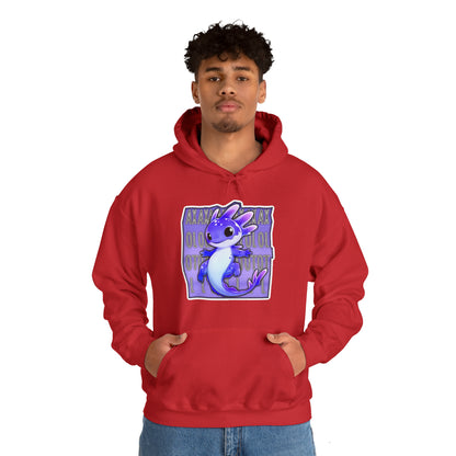 Blue Purple Axolotl with Text Block Unisex Hooded Sweatshirt