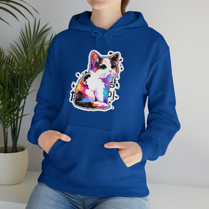 Calico Cat with East Asia Writing by Zeesdesign on Redbubble Unisex Hooded Sweatshirt