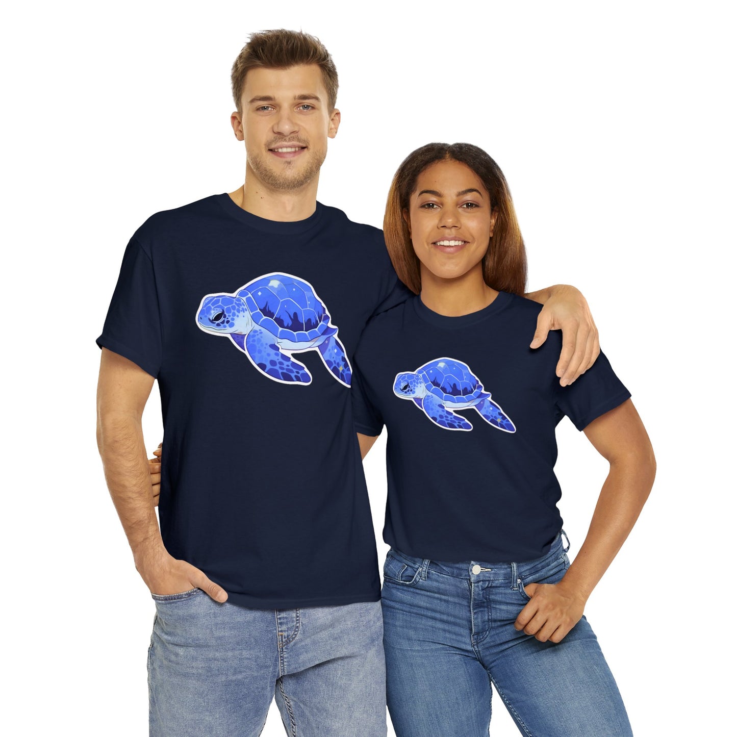 Very Azure Blue SeaTurtle Unisex Cotton Tee