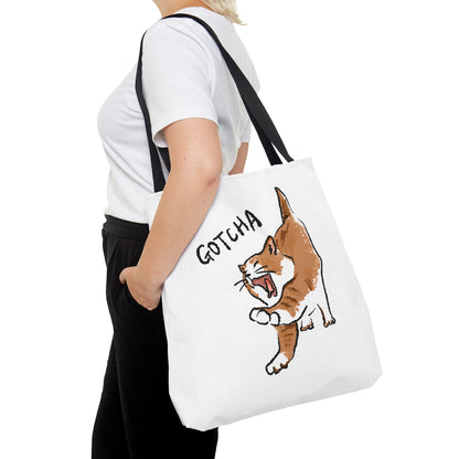 Funny Cat Meme Gotcha Tote Bag (AOP)