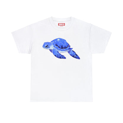 Very Azure Blue SeaTurtle Unisex Cotton Tee