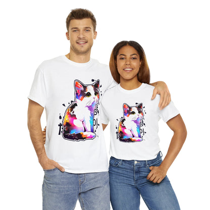 Calico Cat with East Asia Writing Unisex Cotton Tee