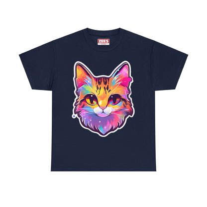 Rainbow Orange Cat Unisex Cotton Tee