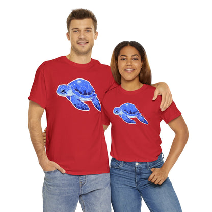 Very Azure Blue SeaTurtle Unisex Cotton Tee