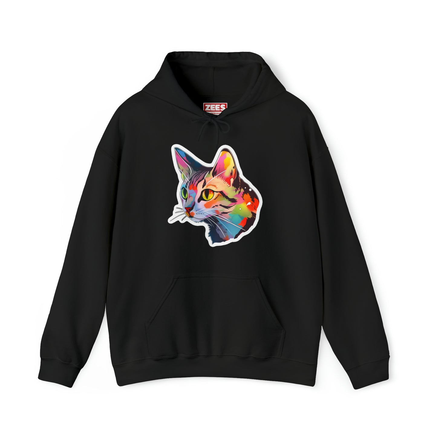 Rainbow Tabby Cat Unisex Hooded Sweatshirt