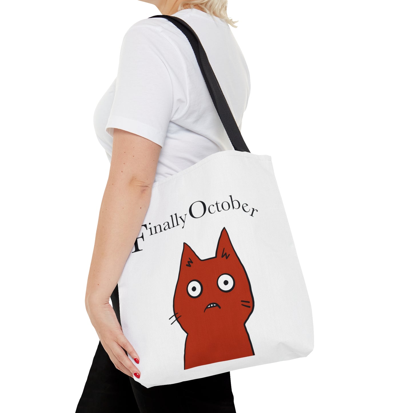 Finally october red cat Tote Bag