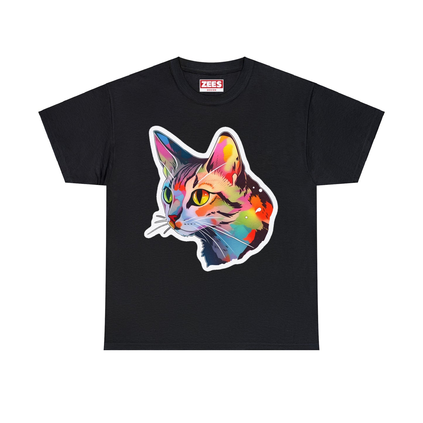 Rainbow Tabby Cat Unisex Cotton Tee