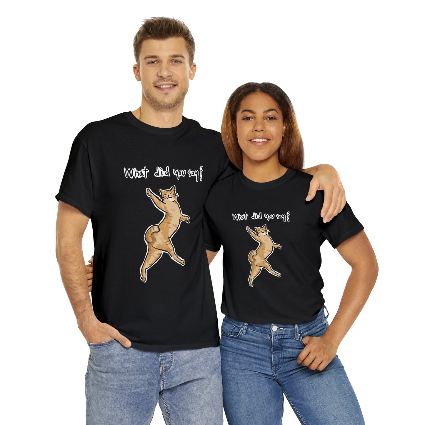 Funny Cat Meme What did you say Unisex Heavy Tee