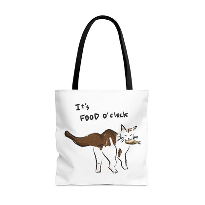 Funny Cat Meme It's food o' clock Tote Bag (AOP)