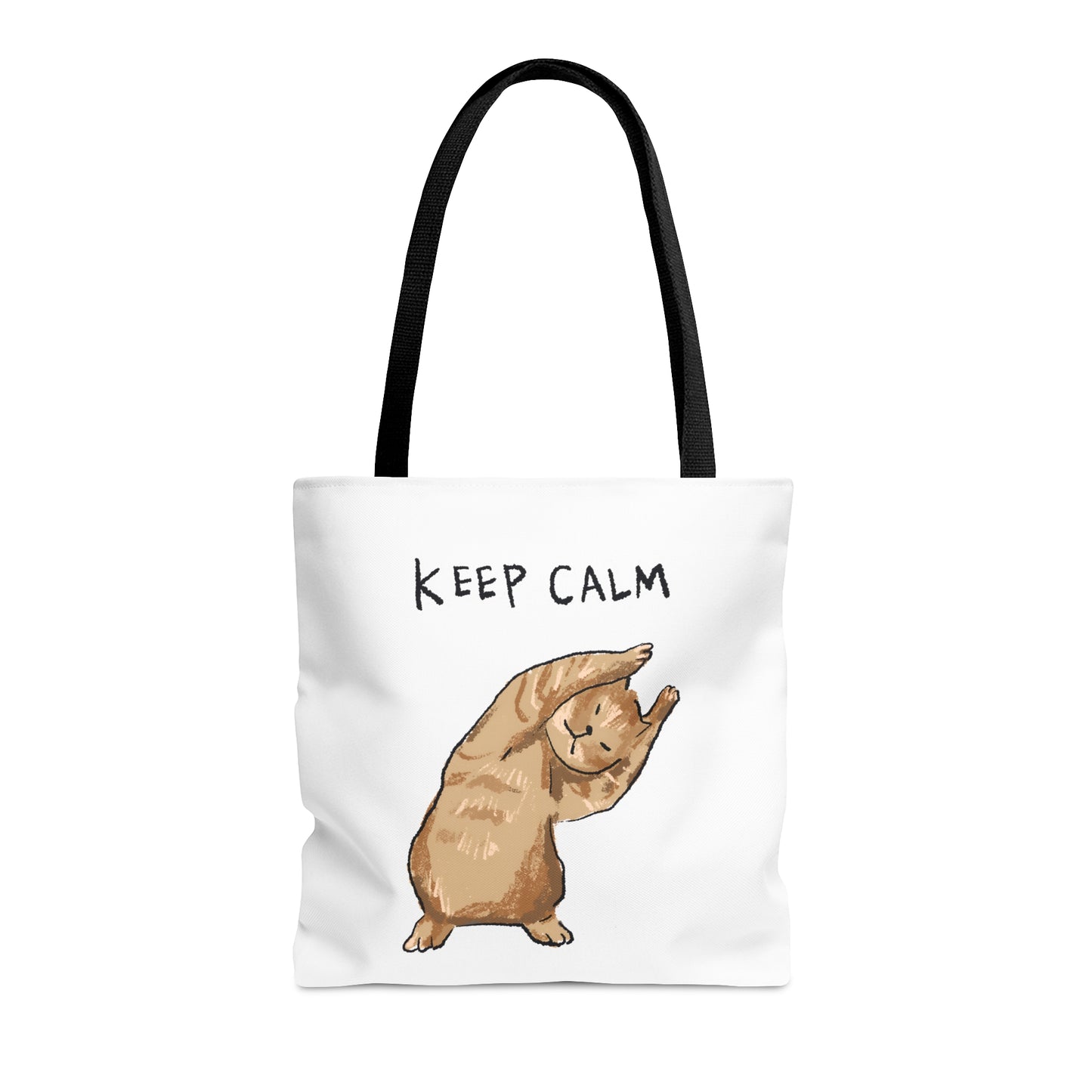 Funny Cat Meme Keep Calm Tote Bag (AOP)