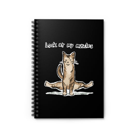 Funny Cat Meme Look at my muscles Spiral Notebook - Ruled Line
