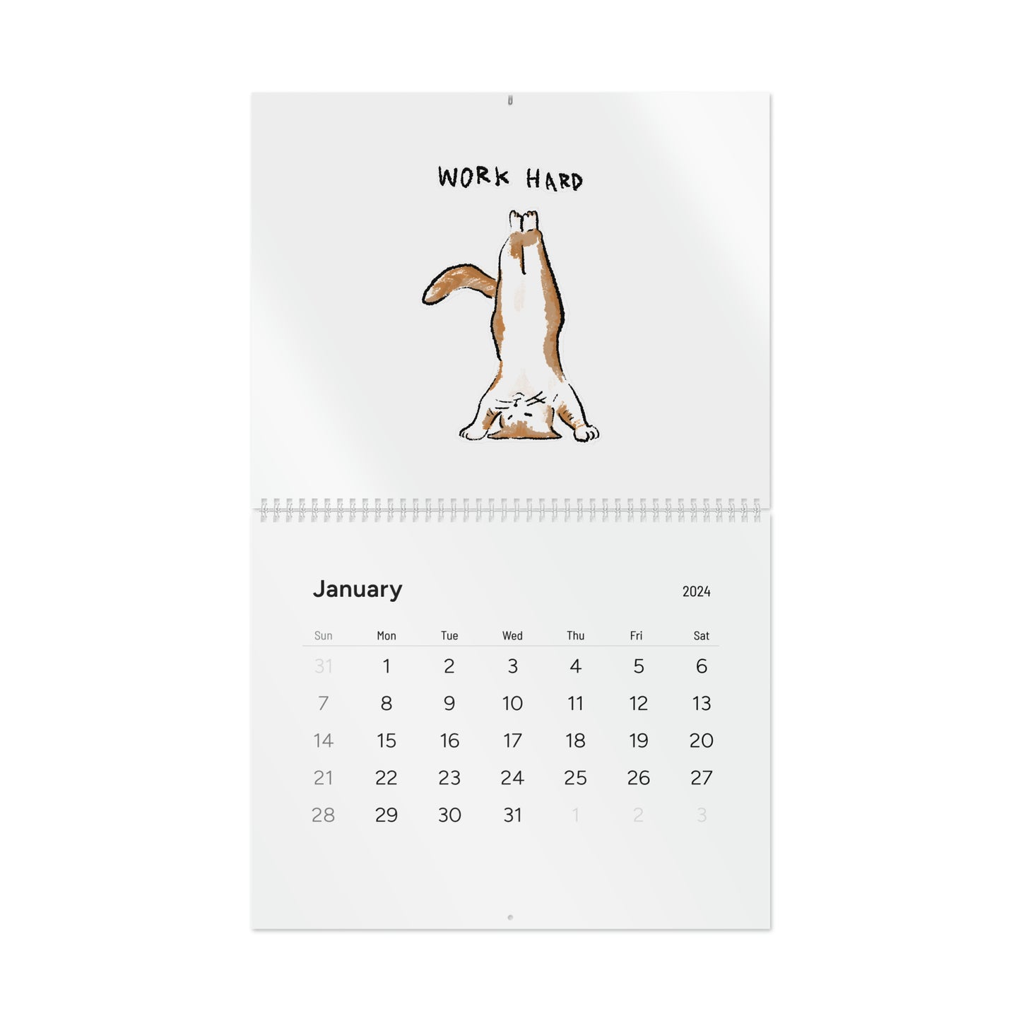 Funny Cat Meme Standard Wall Calendar (2024)