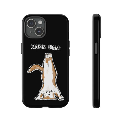 Funny Cat Meme Work Hard Tough Phone Case