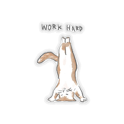 Funny Cat Meme Work Hard Sticker