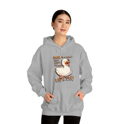 Haha No Of Course I Didn't Commit Any Crimes Why Do You Ask Nervous Duck Unisex Hooded Sweatshirt