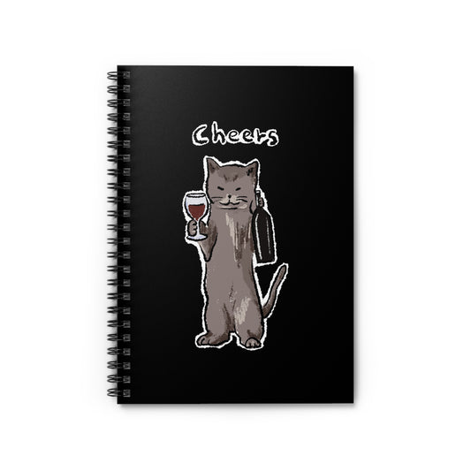 Funny Cat Meme Cheers Spiral Notebook - Ruled Line