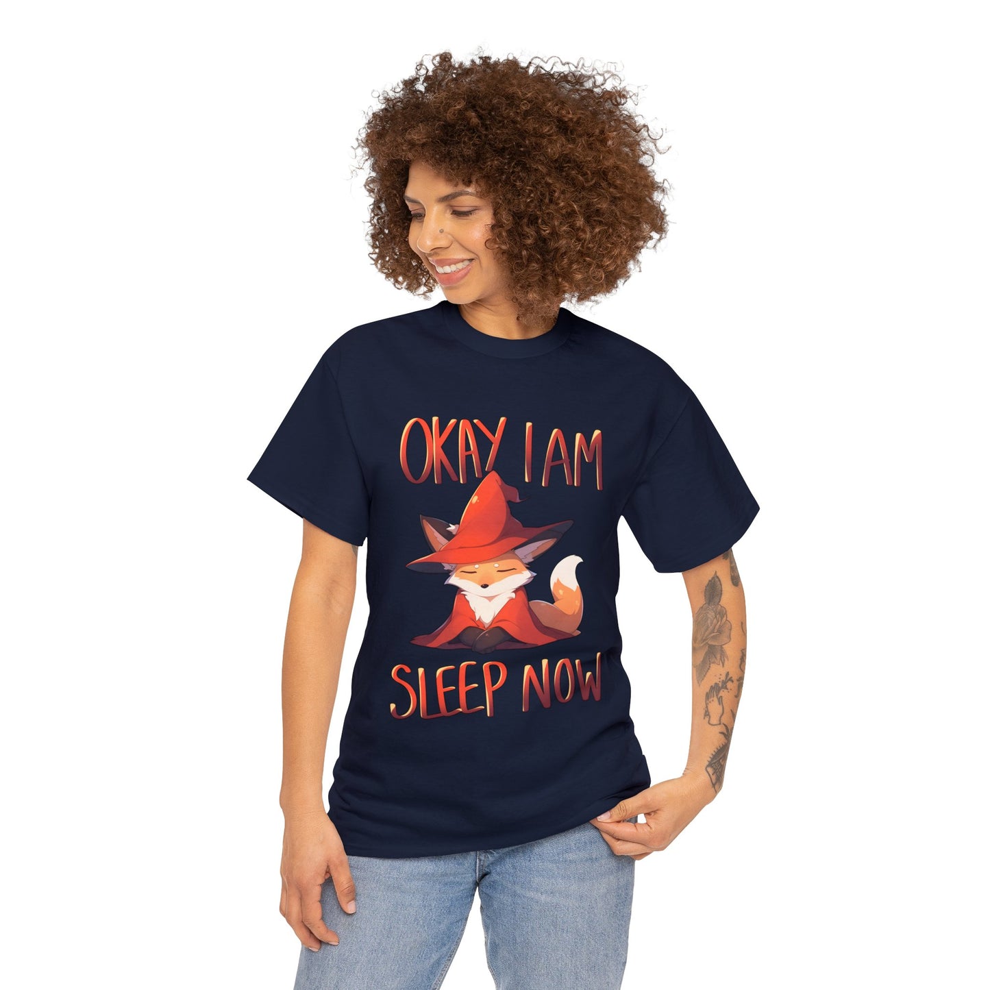 Okay I Am Sleep Now Cute Fox Wizard Unisex Cotton Shirt