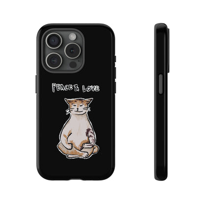 Funny Cat Meme Peace & Love Tough Phone Case