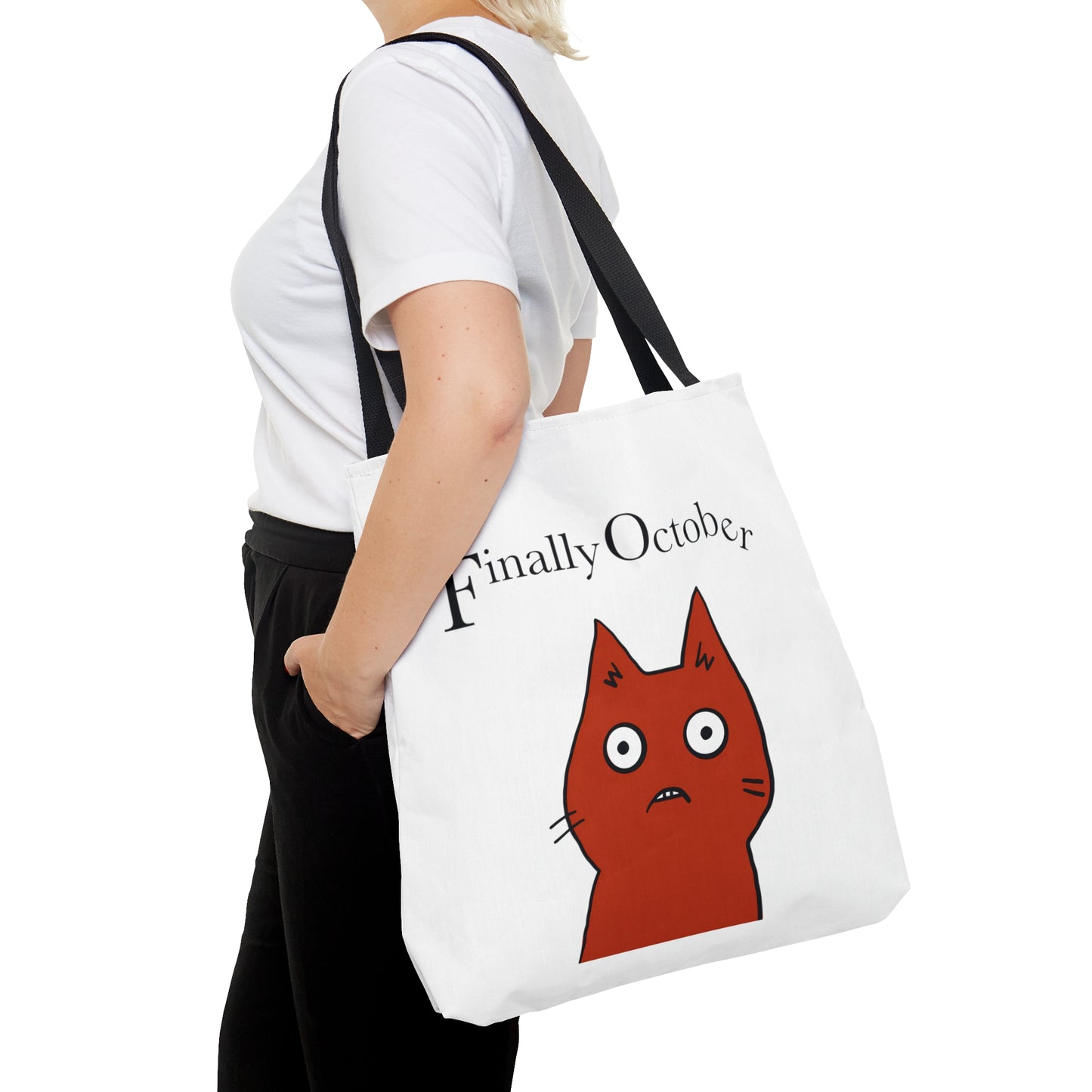 Finally october red cat Tote Bag