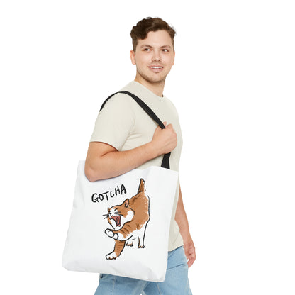 Funny Cat Meme Gotcha Tote Bag (AOP)