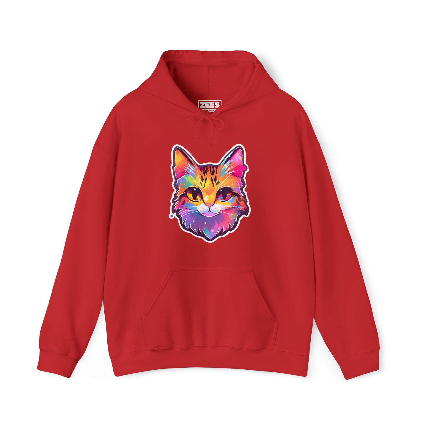 Rainbow Orange Cat Unisex Hooded Sweatshirt